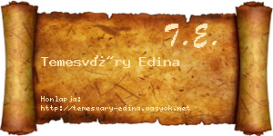 Temesváry Edina névjegykártya